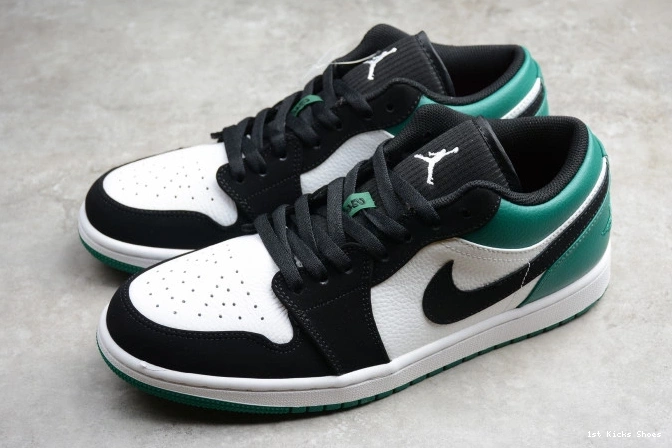 1st Kicks White Jordan Air 553558-113 Low Black Mystic 1 Green 0810
